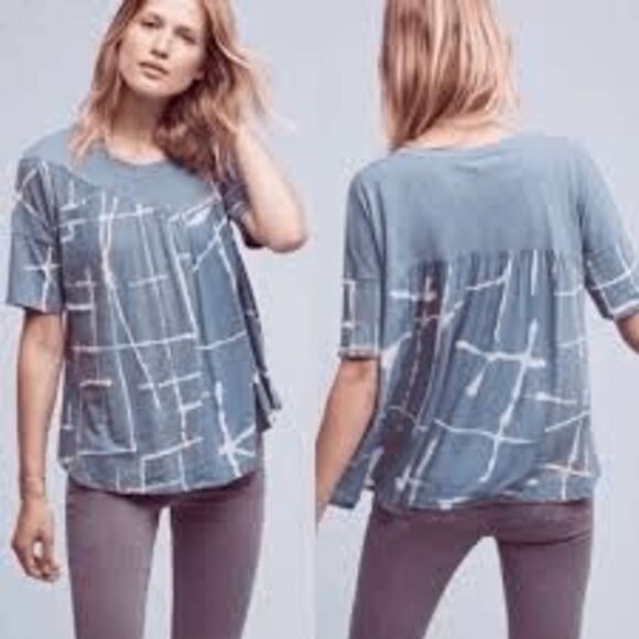 Anthro Akemi & Kin light streaks swing top  L - Picture 1 of 8